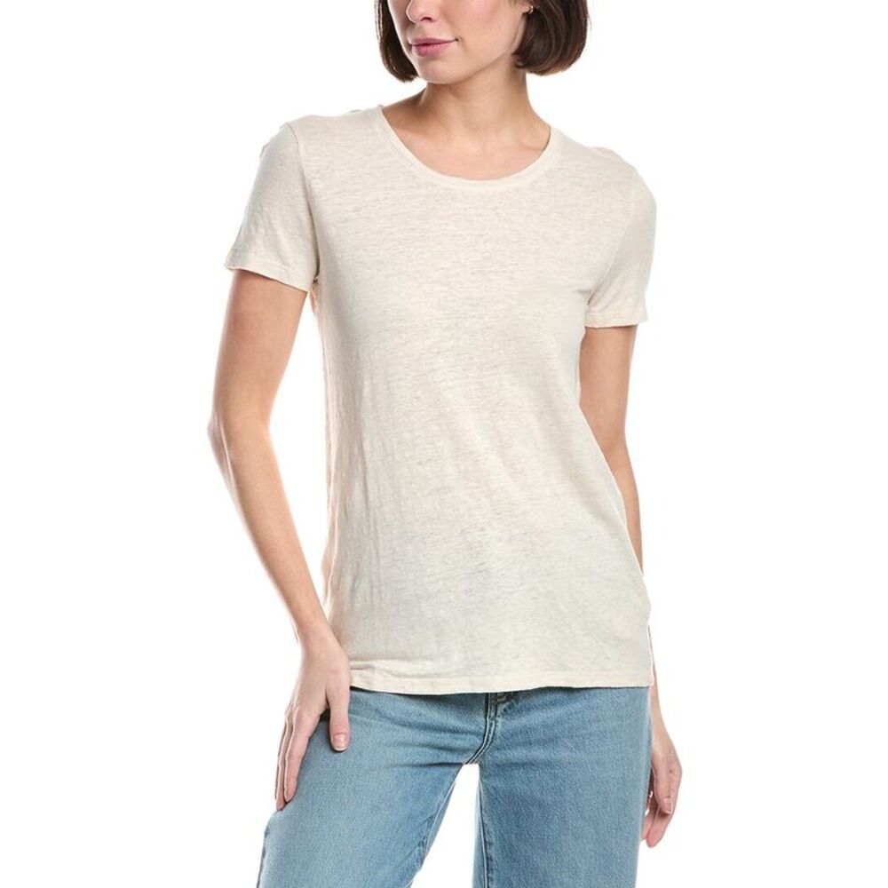 Majestic Filatures Womens  Stretch Linen-Blend Vintage Dye Shirt, White